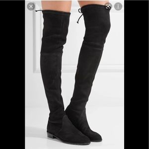 Stuart Weitzman Black Over-the-Knee Suede Boots